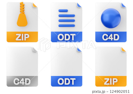 3d file format type icon zip odt c4d 124902051