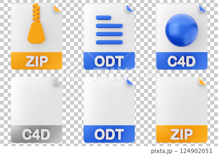 3d file format type icon zip odt c4d 124902051