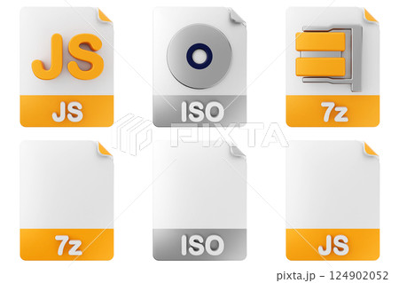 3d file format type icon js iso 7z 124902052