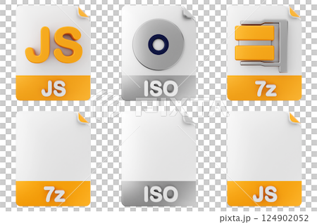 3d file format type icon js iso 7z 124902052