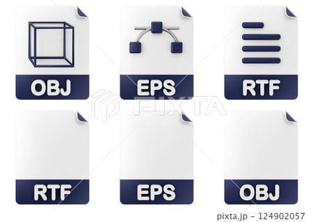 3d file format type icon obj eps rtf 124902057