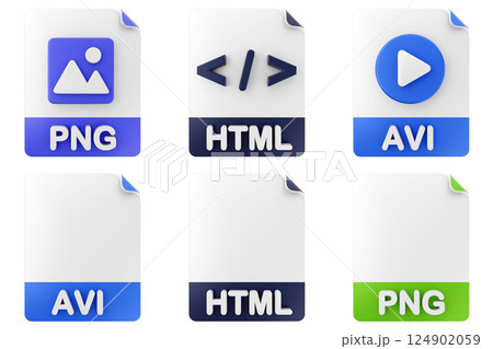 3d file format type icon png html avi 124902059