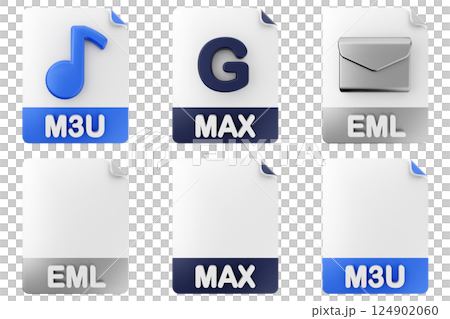 3d file format type icon m3u max eml 124902060
