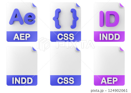 3d file format type icon aep css indd 124902061