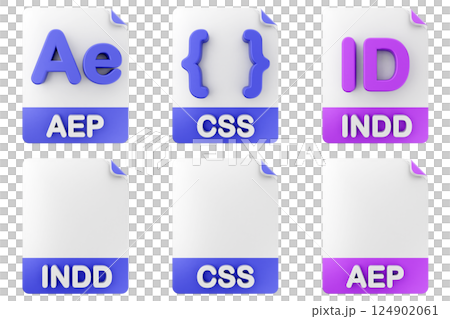 3d file format type icon aep css indd 124902061