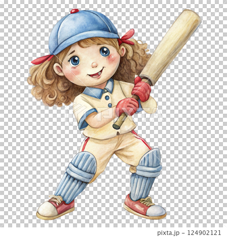 Cute kid wearing sportswear Play sports Watercolor Minimal watercolor 124902121