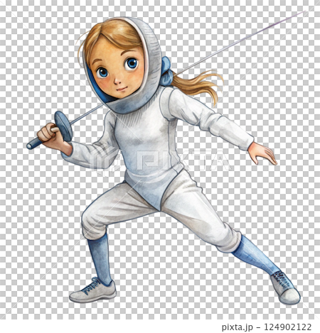 Cute kid wearing sportswear Play sports Watercolor Minimal watercolor 124902122