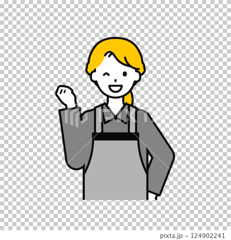 Upper body pose_simple restaurant waitress woman 05 124902241