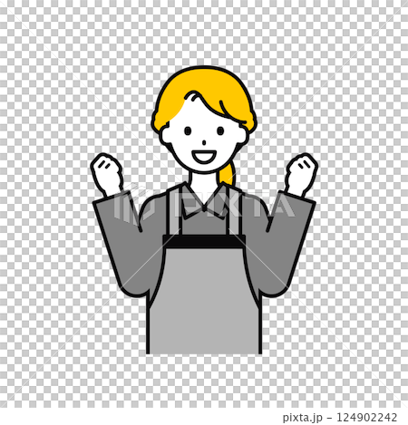 Upper body pose_simple restaurant waitress woman 06 124902242