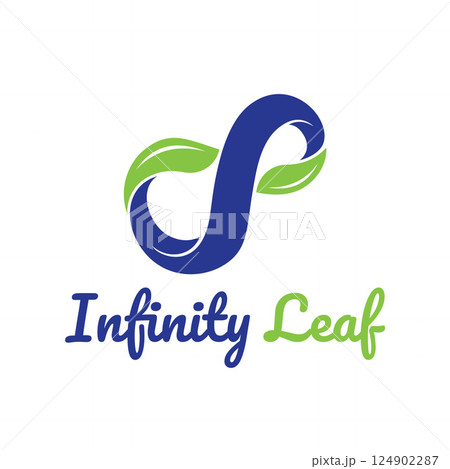 Infinity Continuous Curve Leaf Nature Business Logo Template 124902287