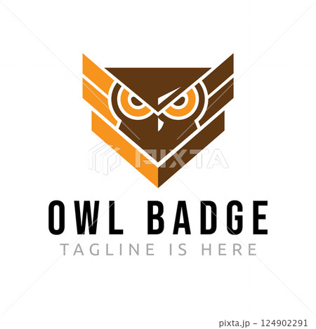 Owl Bird Animal Mascot Emblem Badge Symbol Logo Template Owl Bird Animal Mascot Emblem Badge Symbol Logo Template 124902291