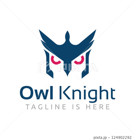 Owl Knight Bird Animal Mascot Sharp Vision Business Logo Template Owl Knight Bird Animal Mascot Sharp Vision Business Logo Template 124902292