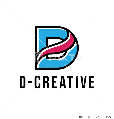 D Letter Alphabet Creative Business Swoosh Company Logo Template 124902309