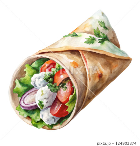 National food Clipart Watercolor 124902874
