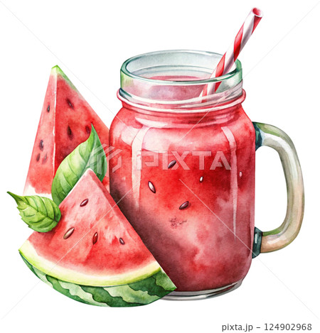 Summer drink Clipart Watercolor 124902968