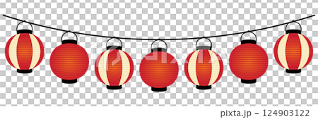 Illustration material of Japanese-style lantern 124903122