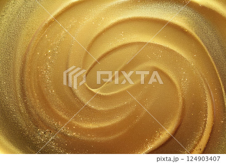 煌めく金の背景 まわる金のジェルクリームのイラスト素材 [124903407] - PIXTA