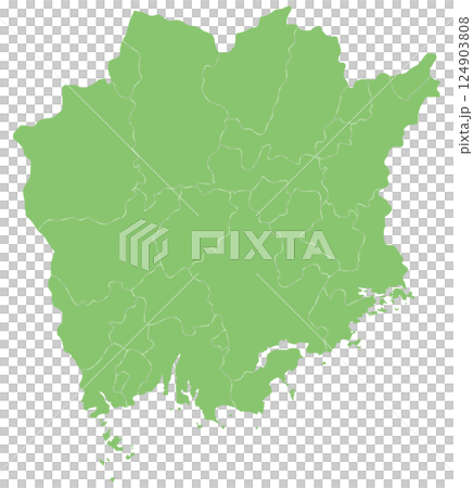Dividable map of Okayama prefecture Dividable map of Okayama prefecture 124903808