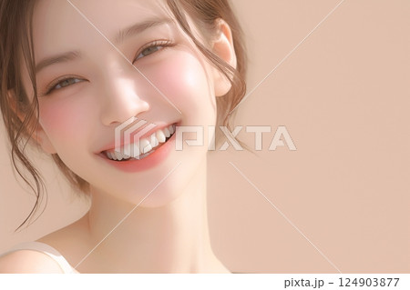 笑顔の美しい女性「AI生成画像」 笑顔の美しい女性「AI生成画像」 124903877