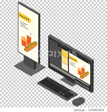 在您的電腦上建立數位看板廣告 124903893