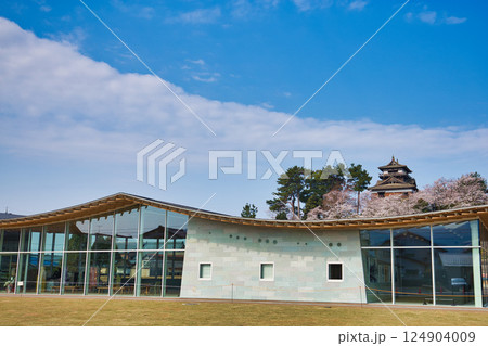 桜に包まれた春の丸岡城 124904009