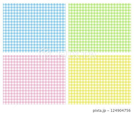 パステルカラーのギンガムチェックセット 124904756