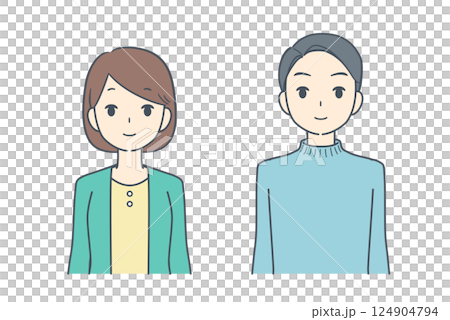 men and women in casual clothes 124904794