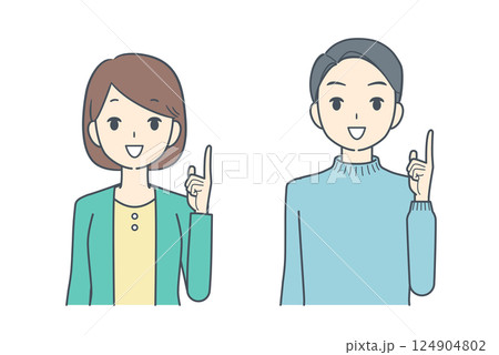 指をさす男性と女性 124904802