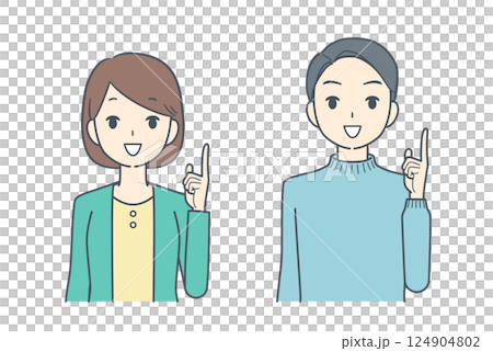 男人和女人指著 男人和女人指著 124904802