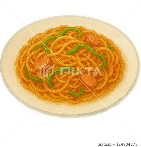 懐かしのナポリタンの水彩風イラスト 124904875