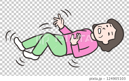 Middle-aged woman experiencing myoclonus during sleep onset, convulsions 124905103