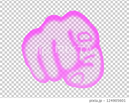 指差し水彩(ピンク) 124905601