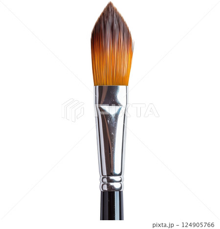 Isolated white makeup brushes, cosmetic tools with bristles transparent background 124905766