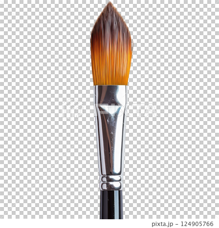 Isolated white makeup brushes, cosmetic tools with bristles transparent background 124905766