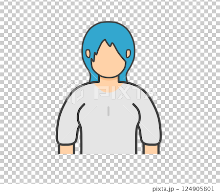 woman with blue hair 124905801