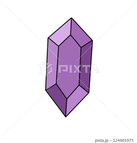 A purple gemstone is drawn in a square shape A purple gemstone is drawn in a square shape 124905975