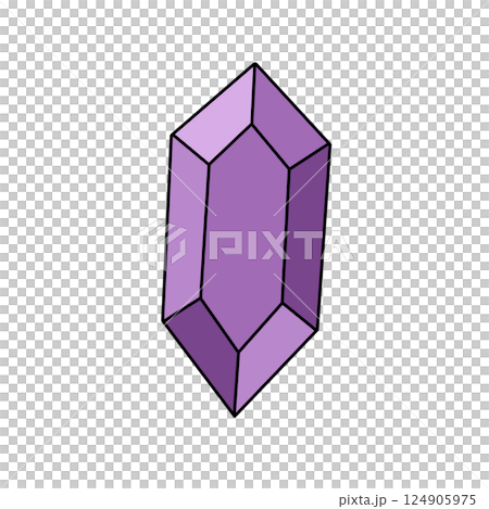 A purple gemstone is drawn in a square shape A purple gemstone is drawn in a square shape 124905975