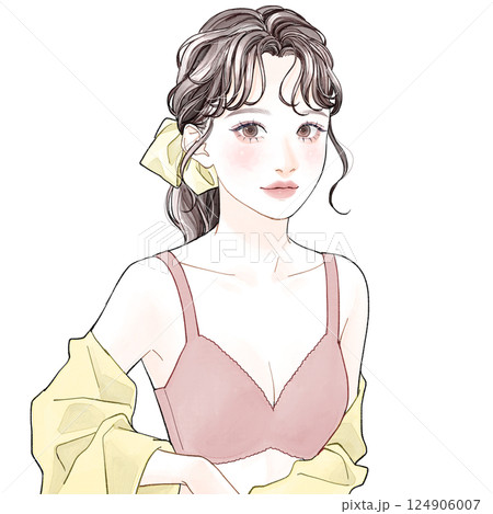下着姿の女性 124906007