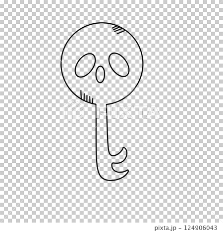 A skull with a key in its mouth A skull with a key in its mouth 124906043