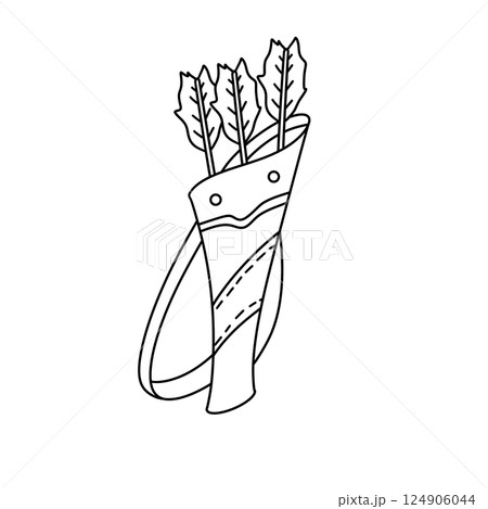 A bow with arrows in it A bow with arrows in it 124906044