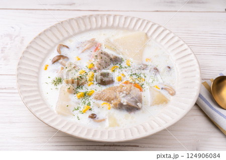 鶏と大根の塩こうじミルクスープ 124906084