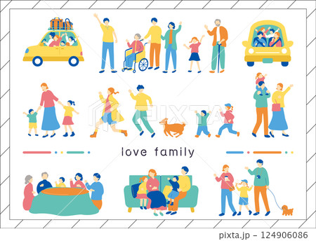 家族　イラスト素材集 124906086