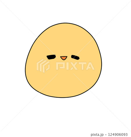 A cartoon egg with a smile on its face A cartoon egg with a smile on its face 124906093