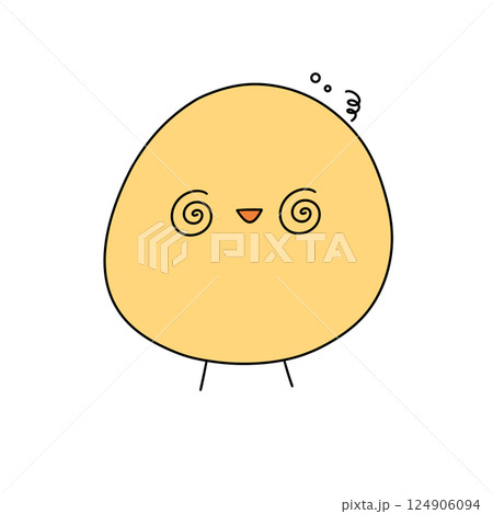 A cartoonish yellow bird with a goofy look on its face A cartoonish yellow bird with a goofy look on its face 124906094