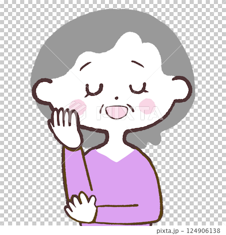 楽しい想像シニア女性イラスト 124906138