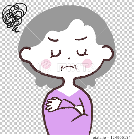 一位不滿的高級婦女的插圖 一位不滿的高級婦女的插圖 124906154