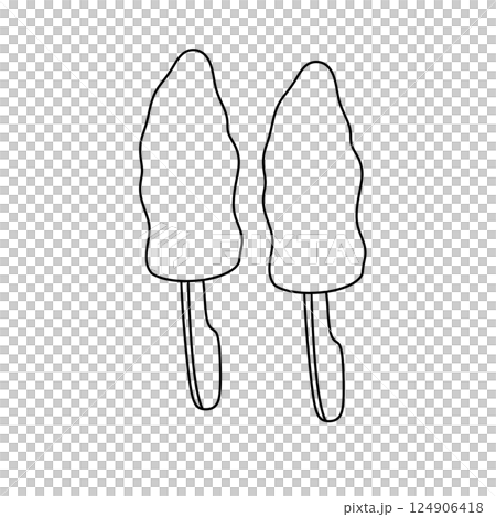 Two ice cream sticks with a white background Two ice cream sticks with a white background 124906418