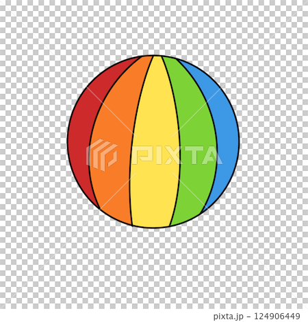A colorful ball with rainbow stripes 124906449