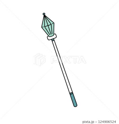 A blue and white stick with a diamond shaped top 124906524