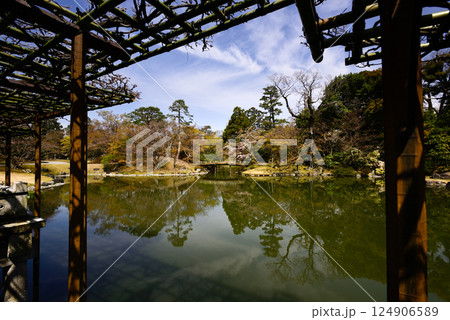 京都仙洞御所 南池と桜 京都仙洞御所 南池と桜 124906589